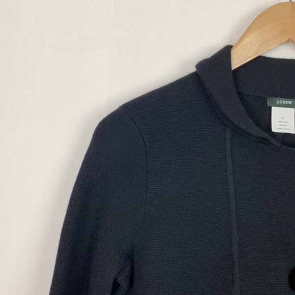 J.Crew S Coat Cardigan Black Merino Wool Vintage - Picture 5 of 13